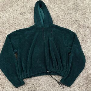 Top Shop Dark Emerald Hooded Sweatshirt